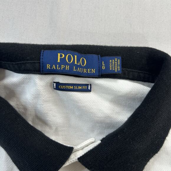Polo Ralph Lauren Shirt Mens Sz L Black White Polo Big Pony Short Sleeve Button - Picture 4 of 7